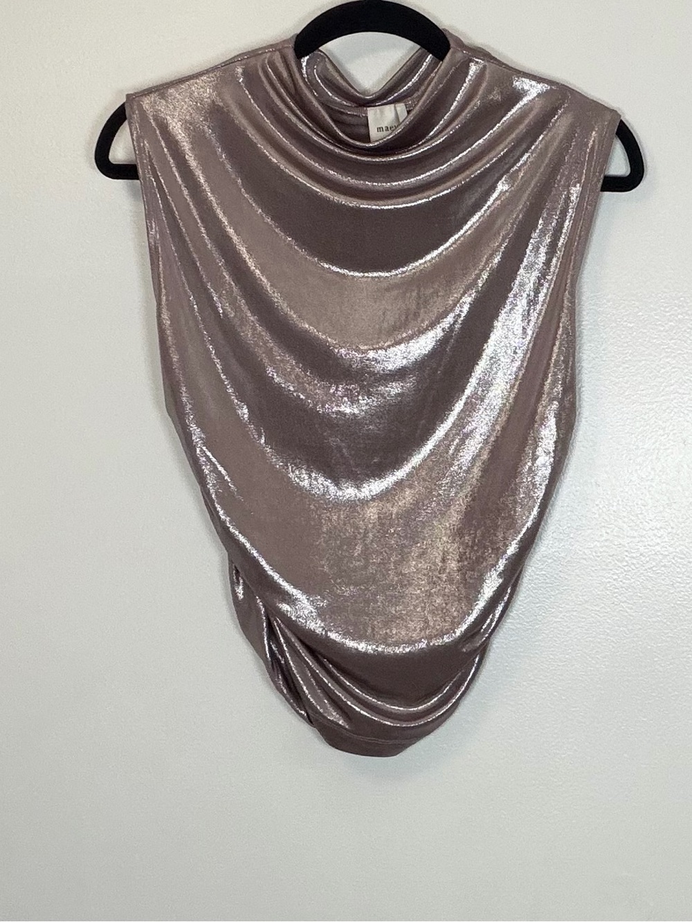 Maeve Shimmery Taupe Draped Camisole